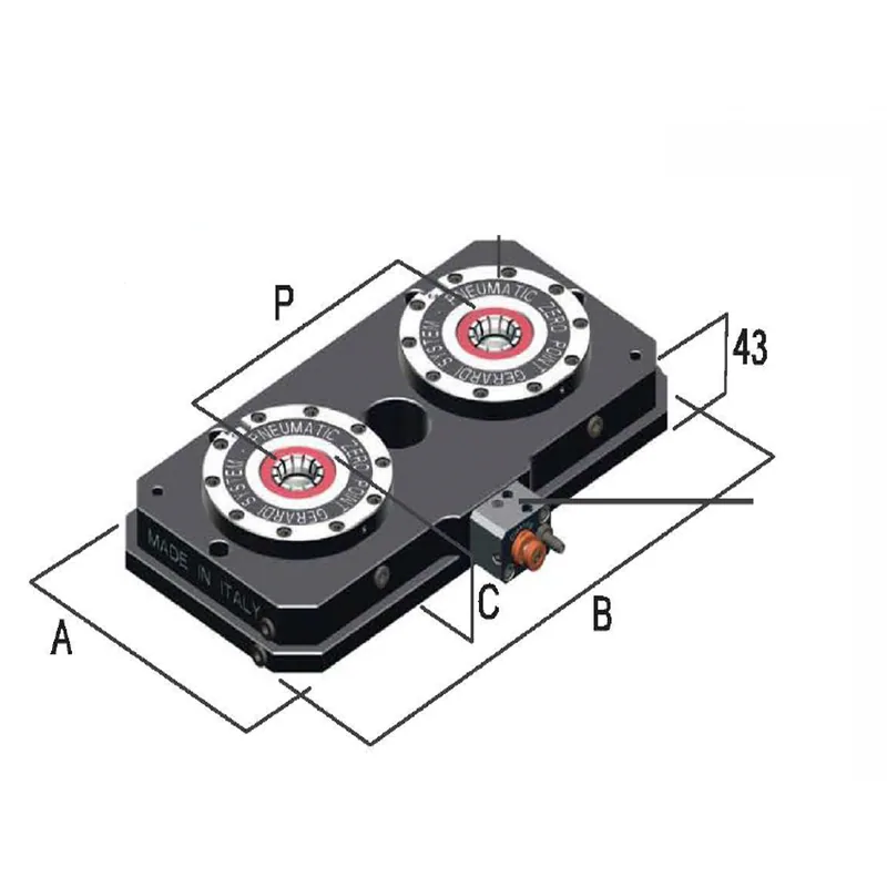 200x400mm GERARDI 2 KUTUPLU PNÖMATİK ZERO POİNT