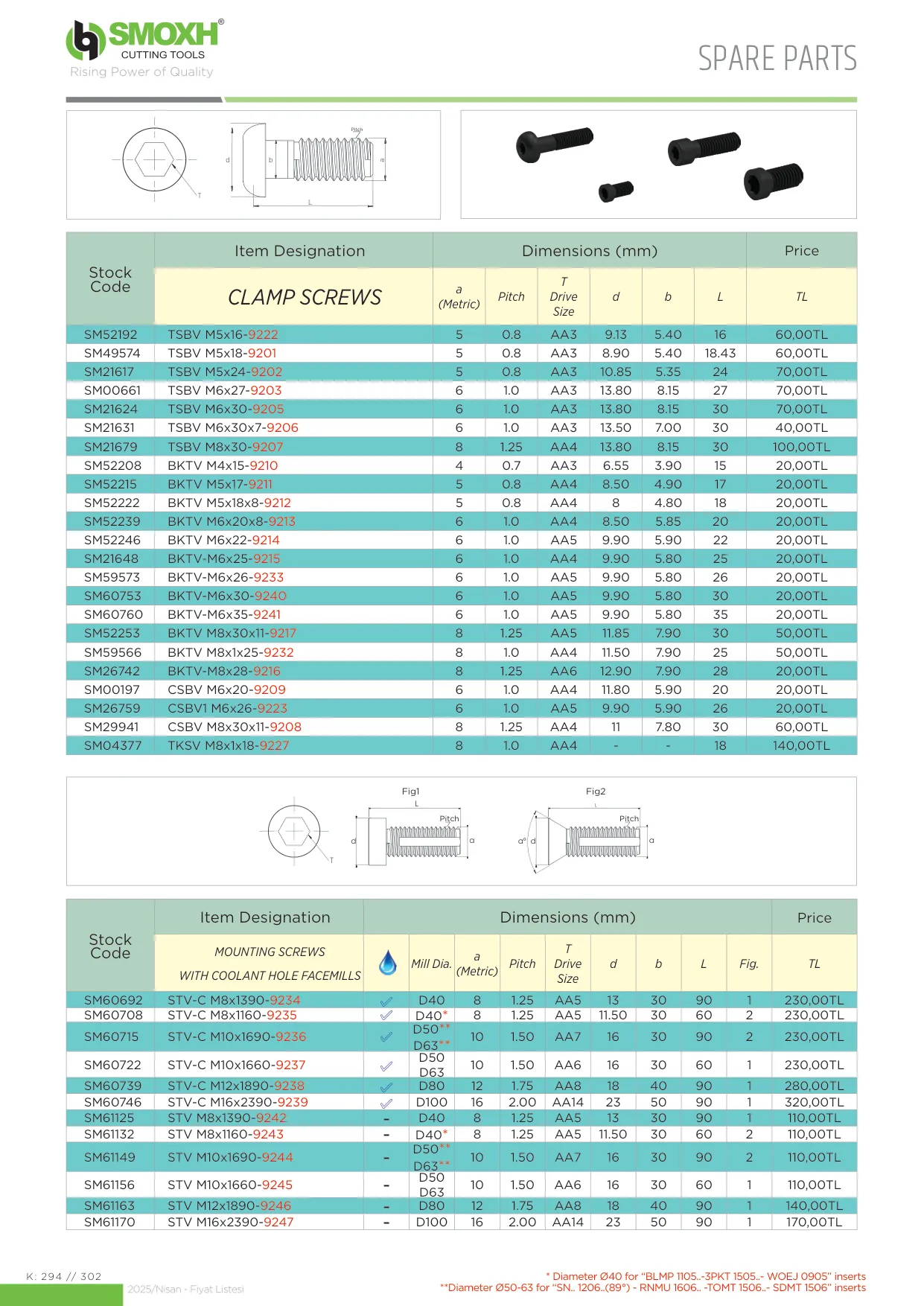 SMOXH CSBV1 M6x26-9223 6 (Kater Sıkma Pabucu - Yedek Parça) - SM26759